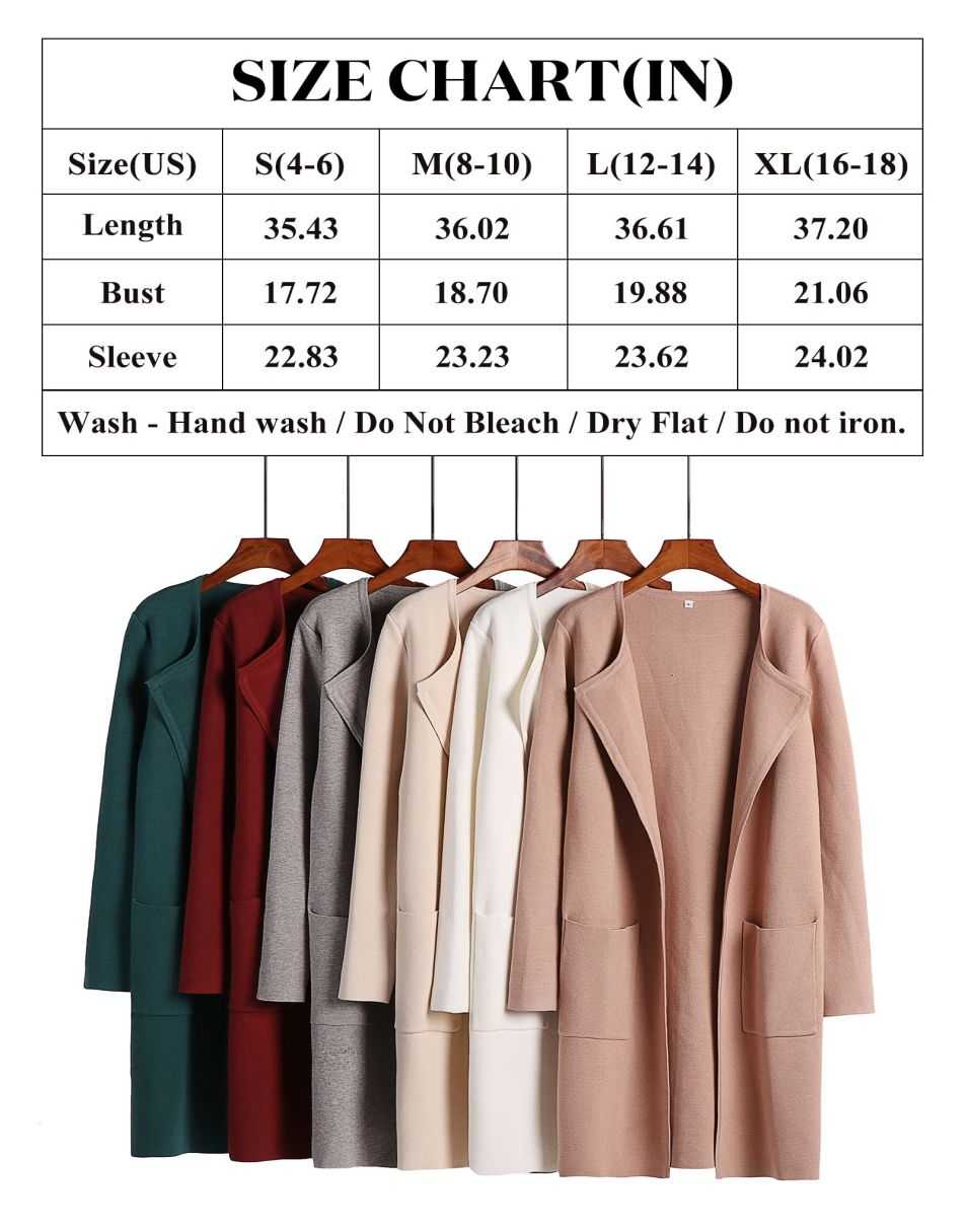 ANRABESS Damen Strickjacke mit offenem Vorderteil, Langarm, Revers, lässig, einfarbig, edel, Pullover-Jacke