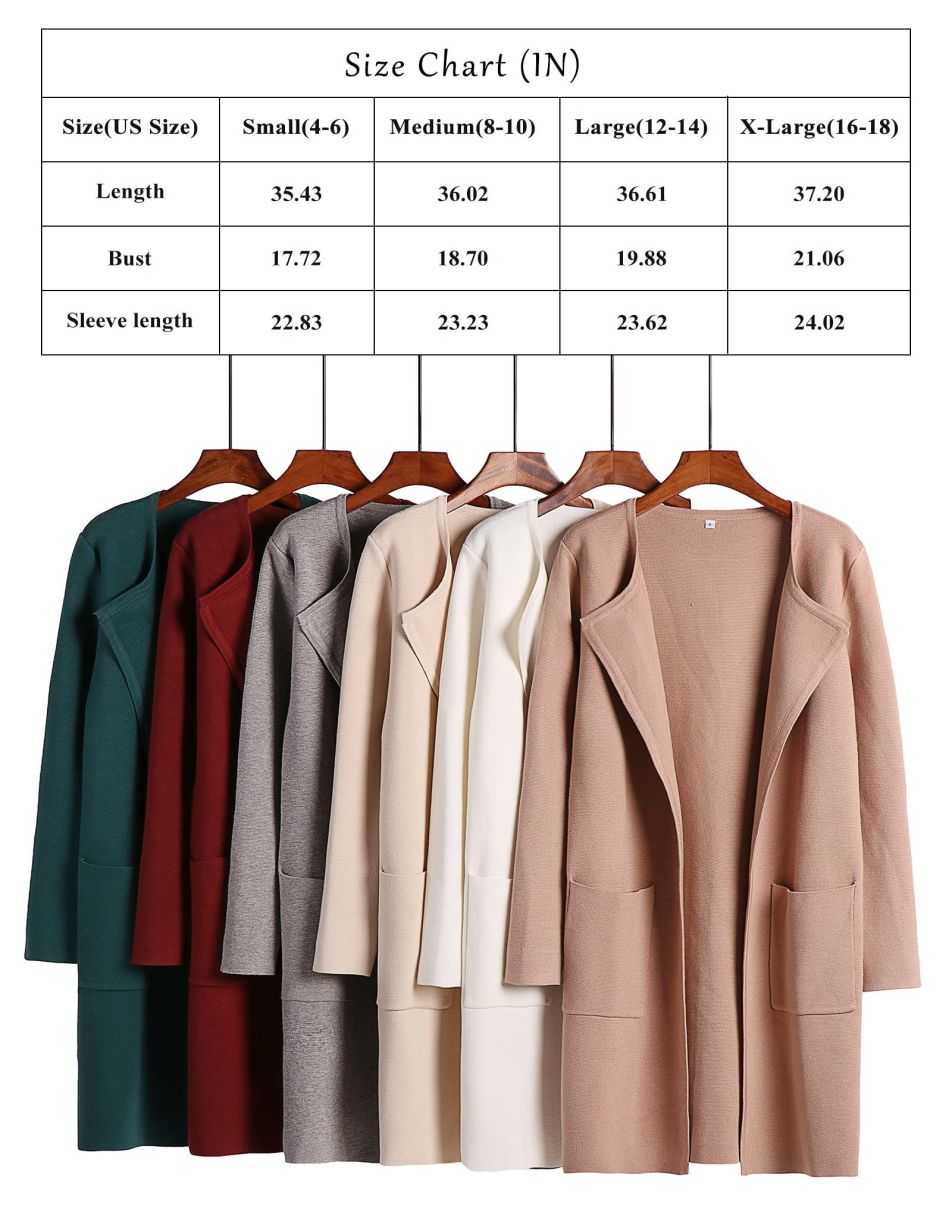ANRABESS Damen Strickjacke mit offenem Vorderteil, Langarm, Revers, lässig, einfarbig, edel, Pullover-Jacke