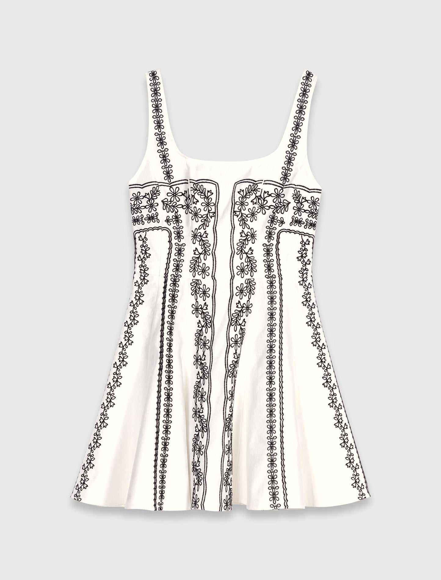 Short embroidered strap dress