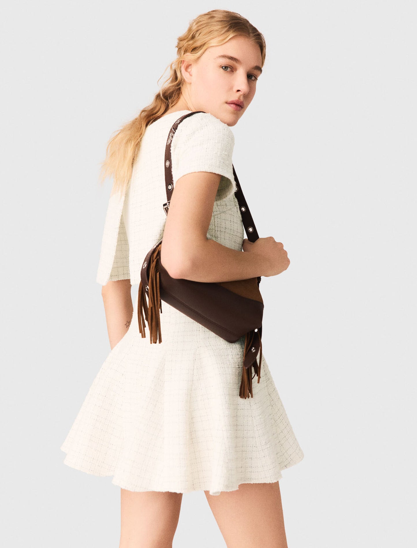2-in-1 tweed dress