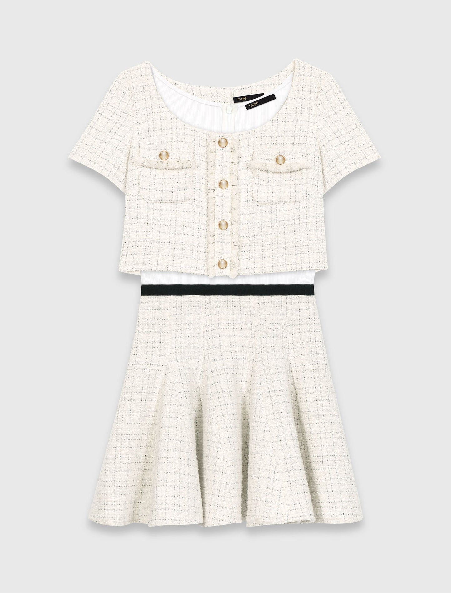 2-in-1 tweed dress
