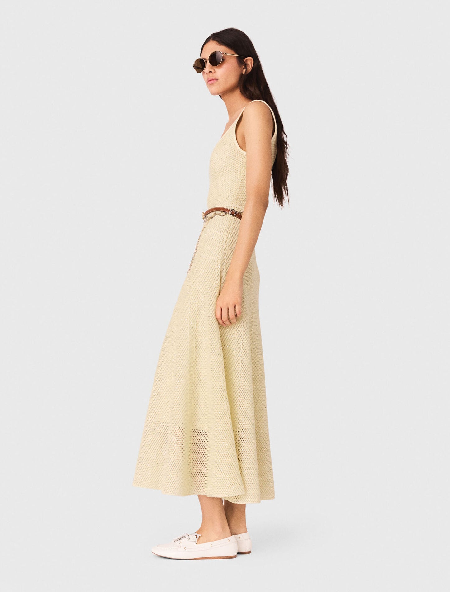Rhinestone knit maxi dress