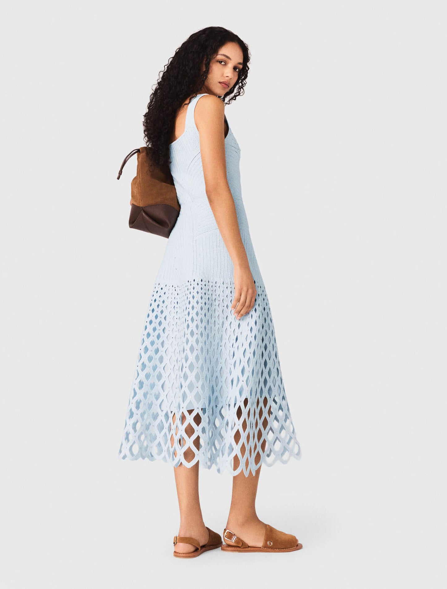 Crochet dress with removable lining