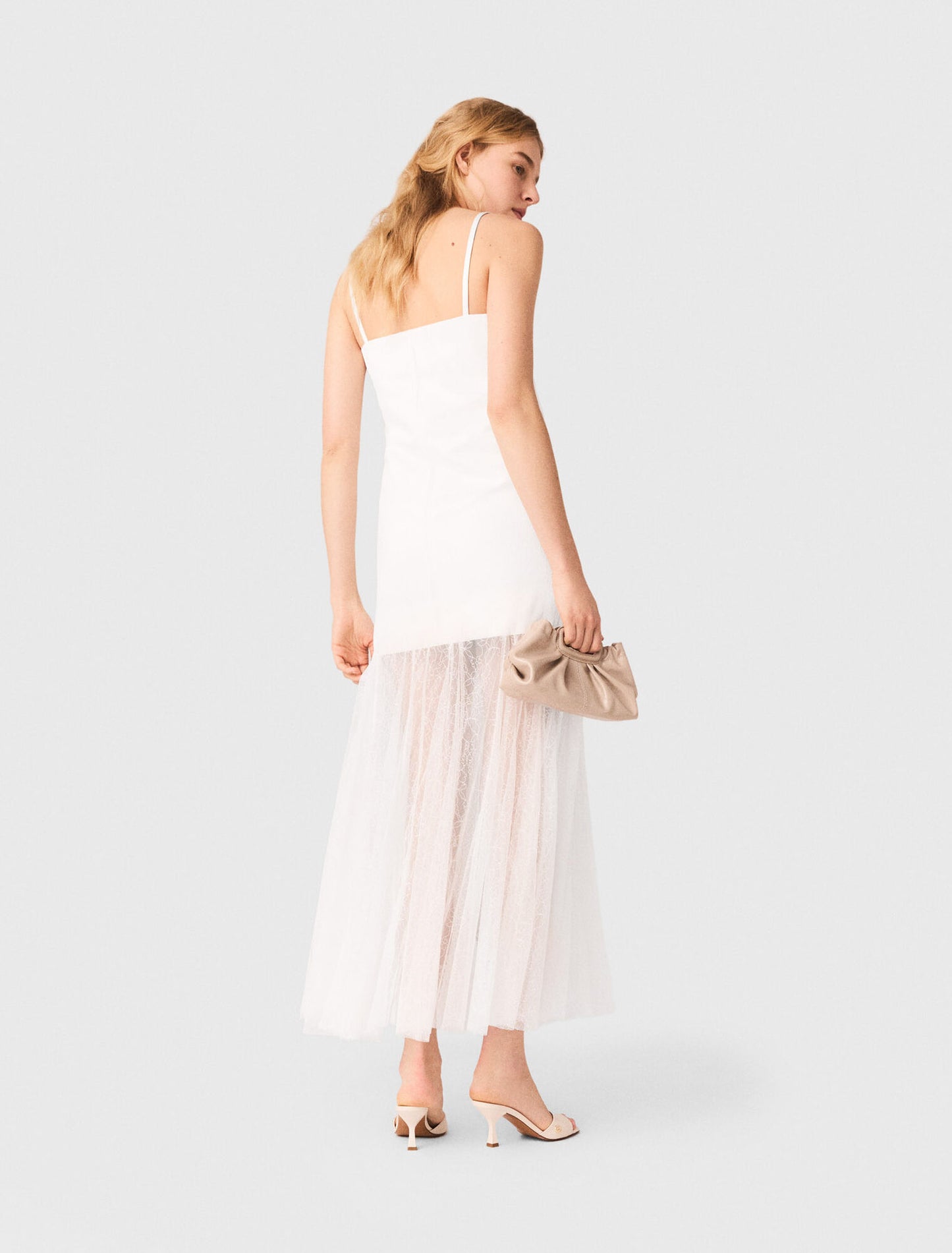 Taffeta and lace dress