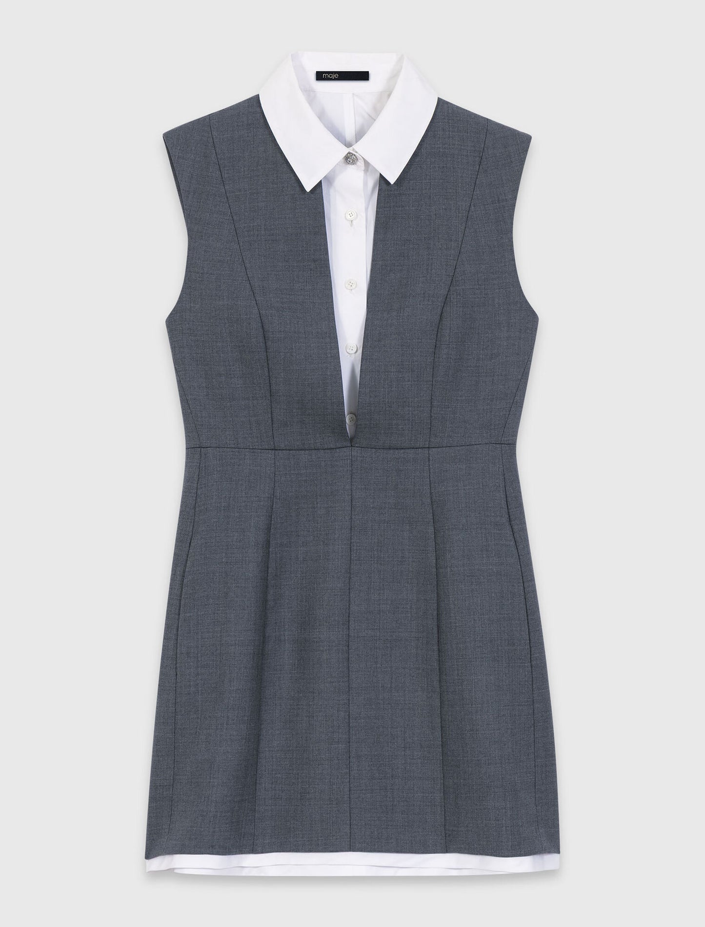 Layered-effect tailored dress
