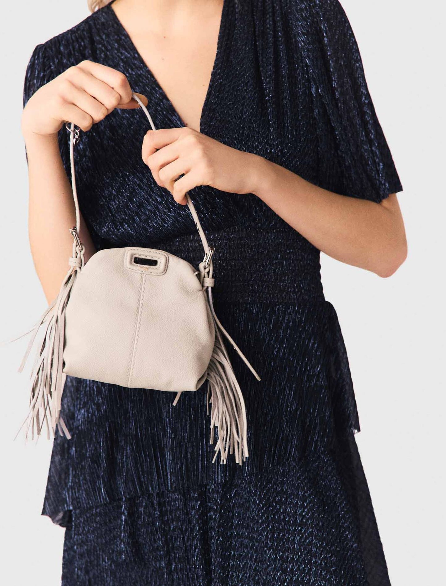 Metallic ruffled midi dress