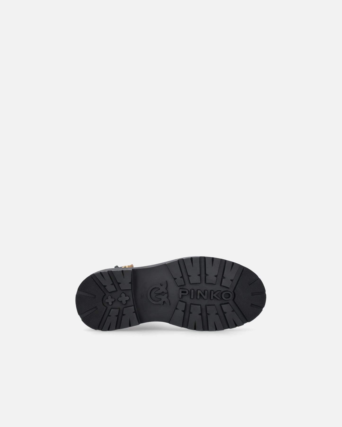 Leather combat boots with branded front strap