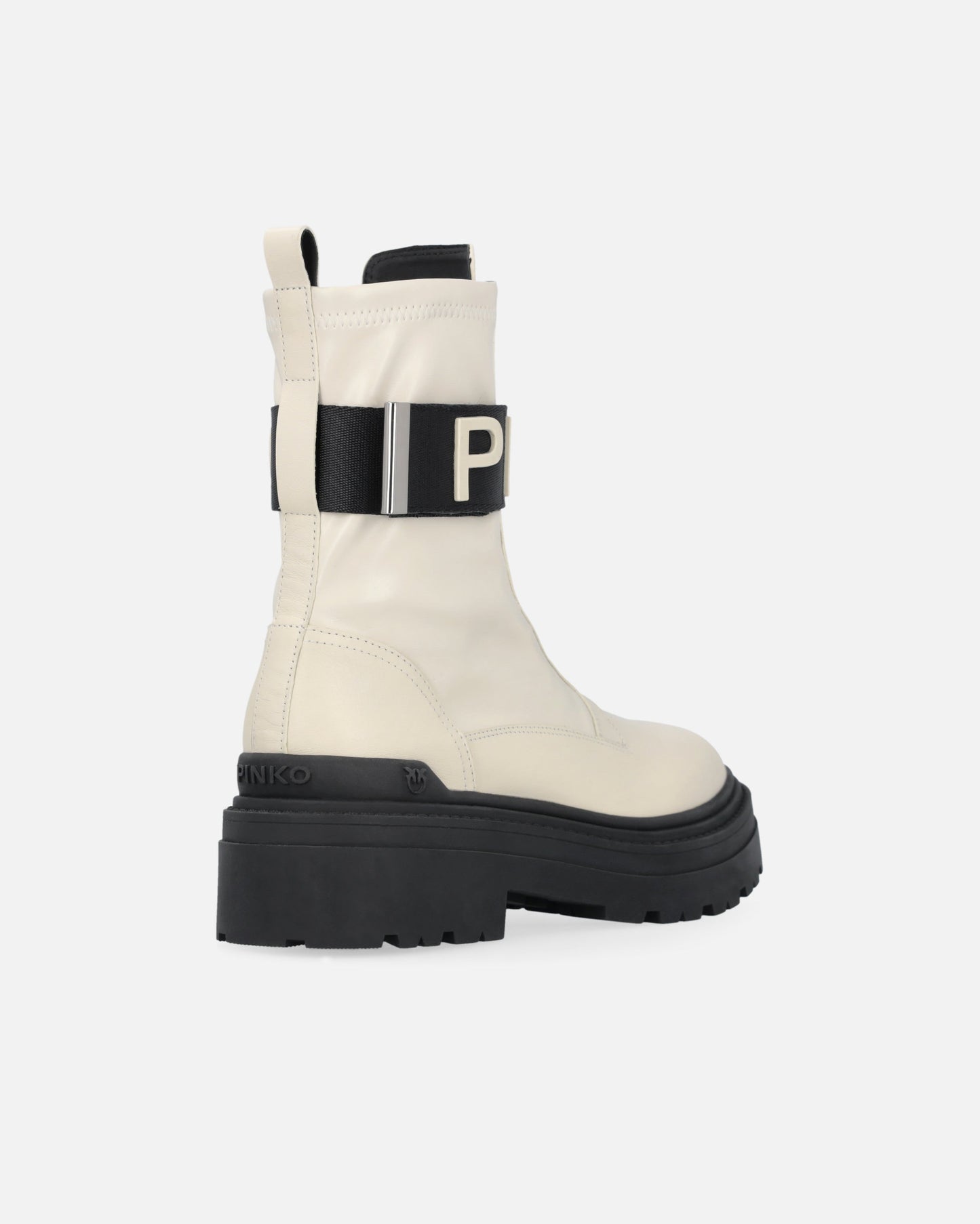 Platform boots with logo lettering logo