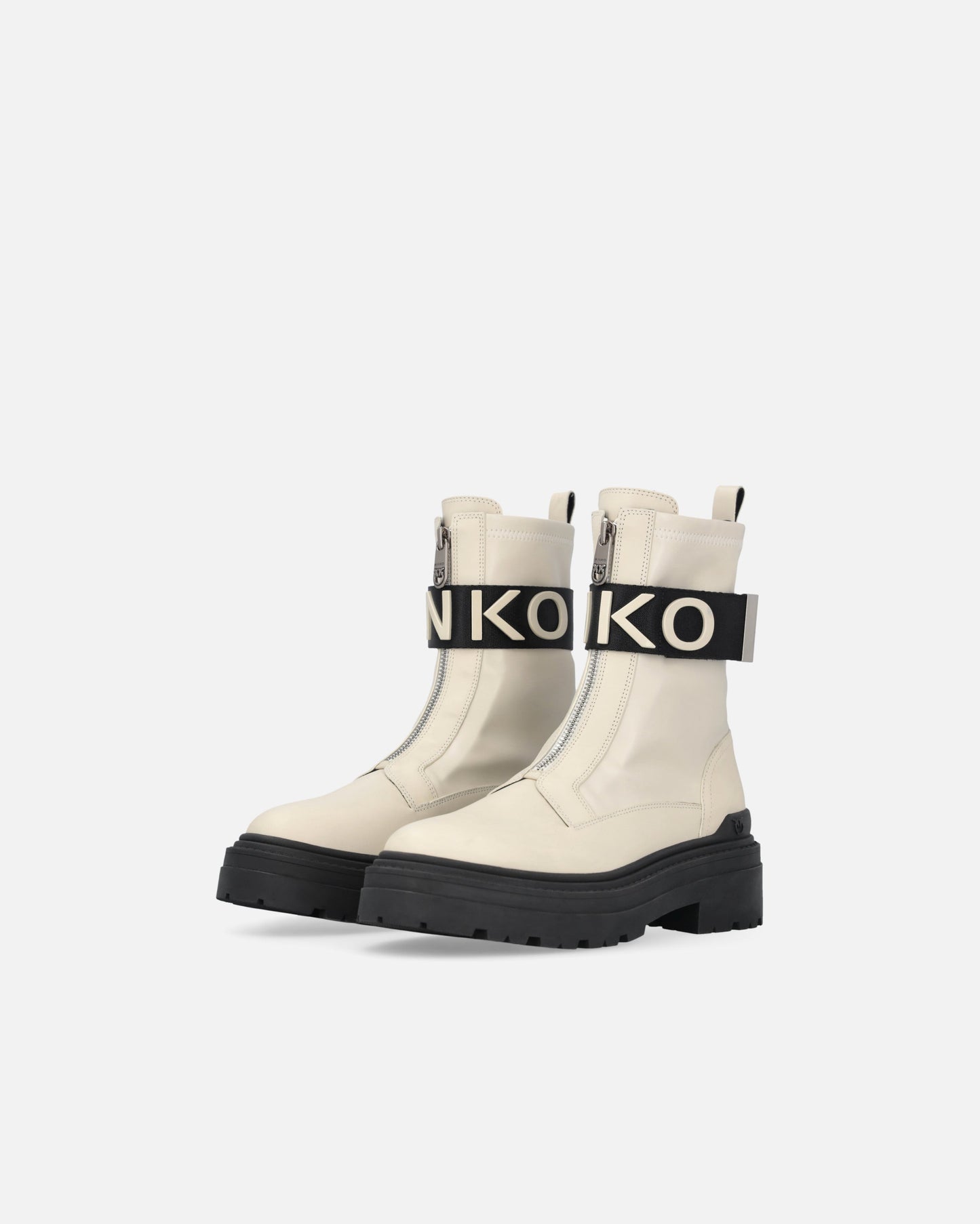 Platform boots with logo lettering logo