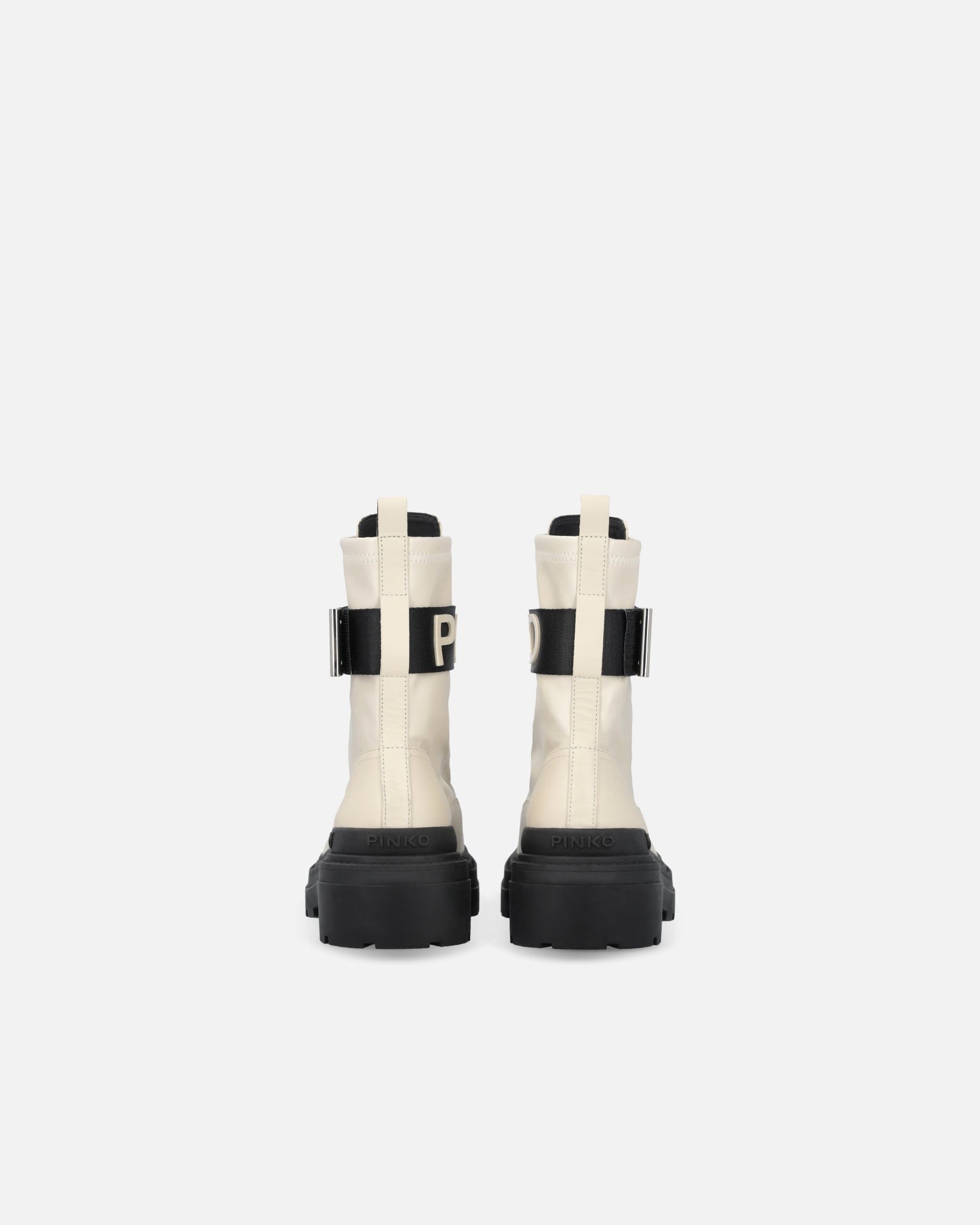 Platform boots with logo lettering logo