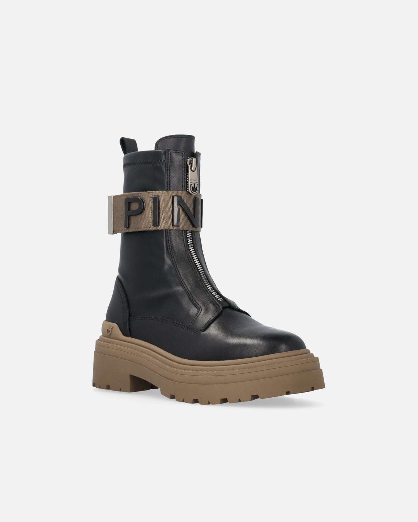 Platform boots with logo lettering logo