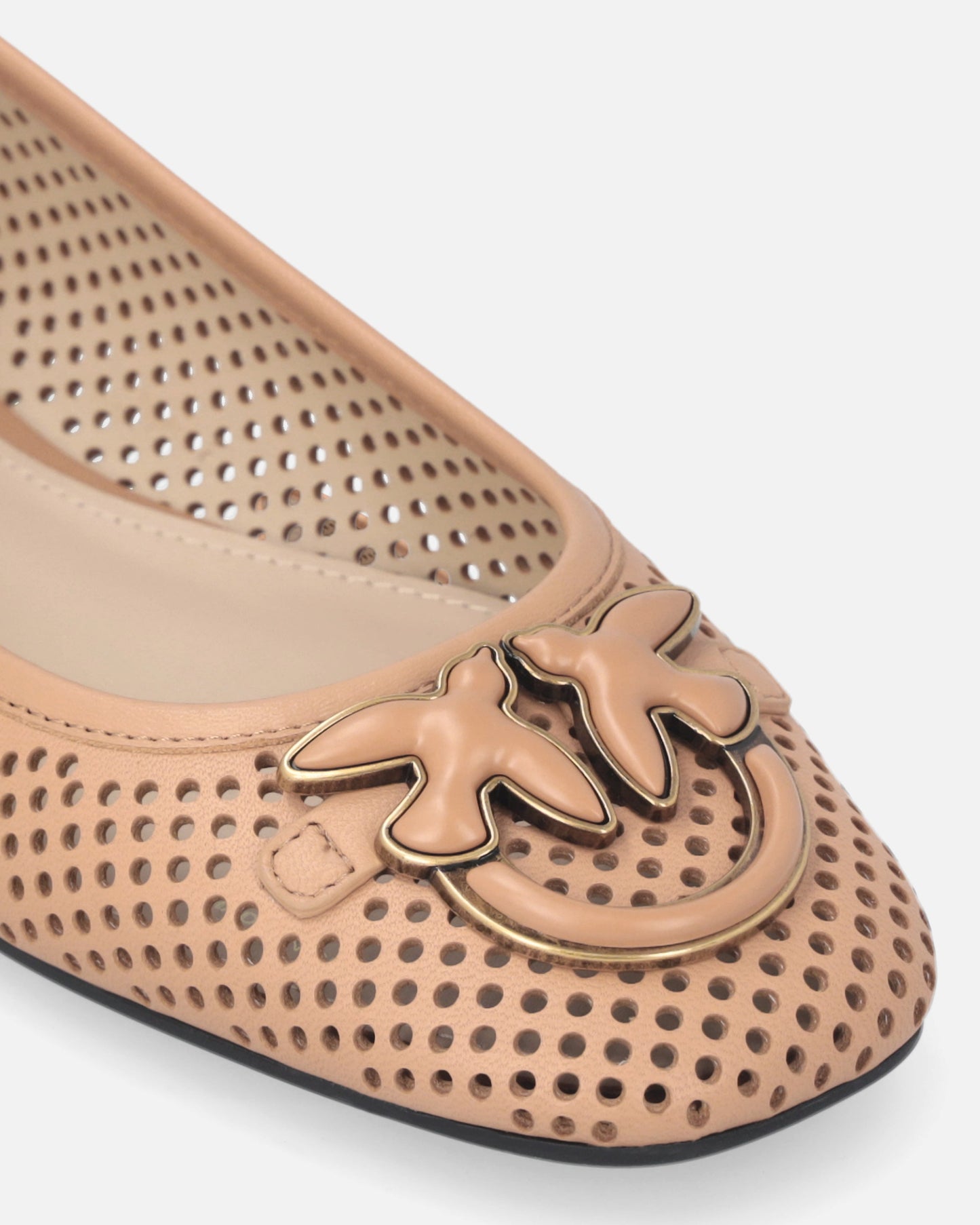 Perforated ballerinas with Love Birds logo