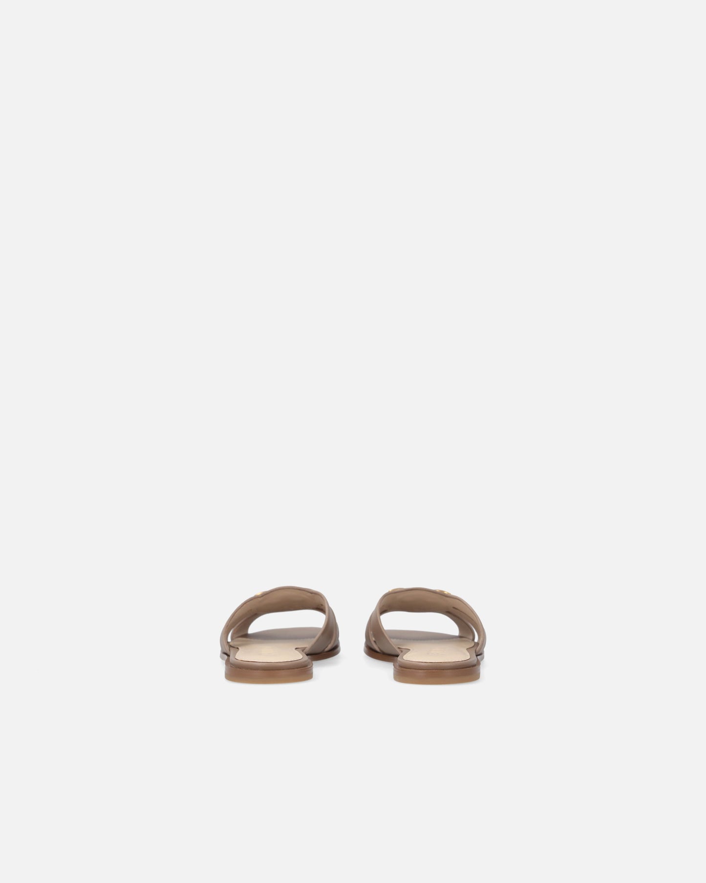 Leather slip-on sandals with Love Birds logo