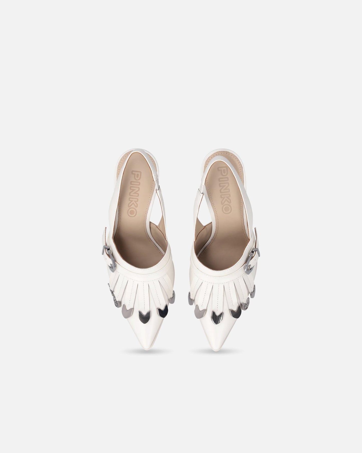 Leather slingbacks with saddlery-inspired details