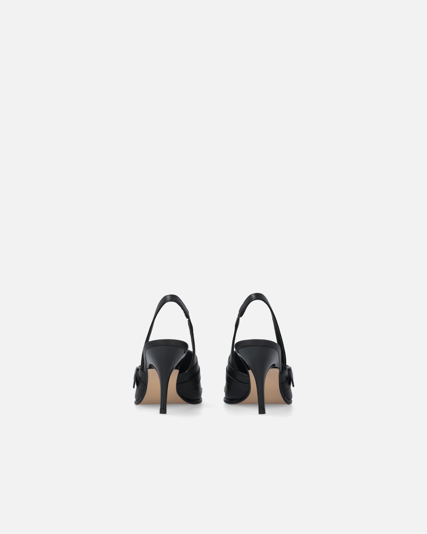 Leather slingbacks with saddlery-inspired details