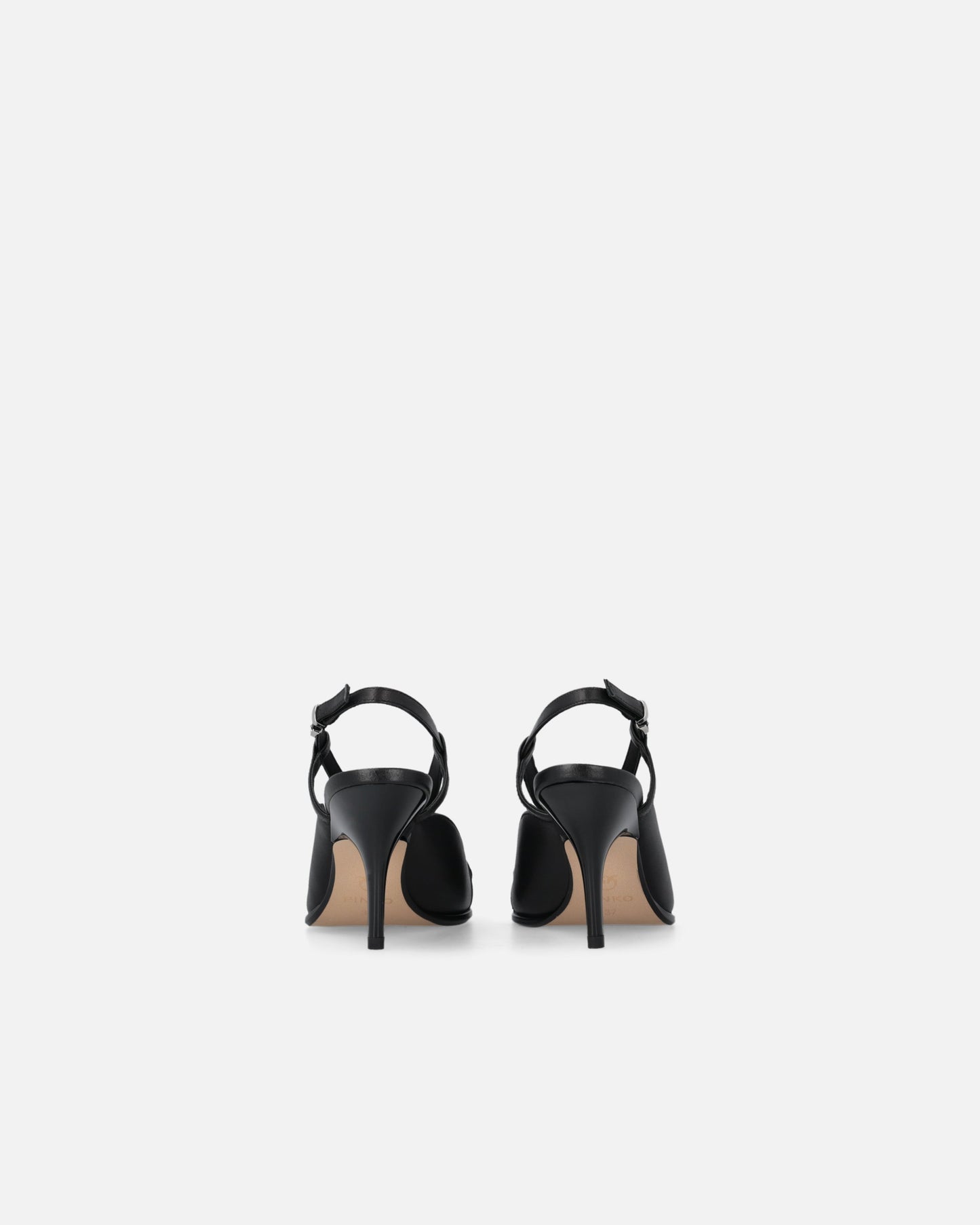 Sling-back pumps in nappa leather with straps and stiletto heel
