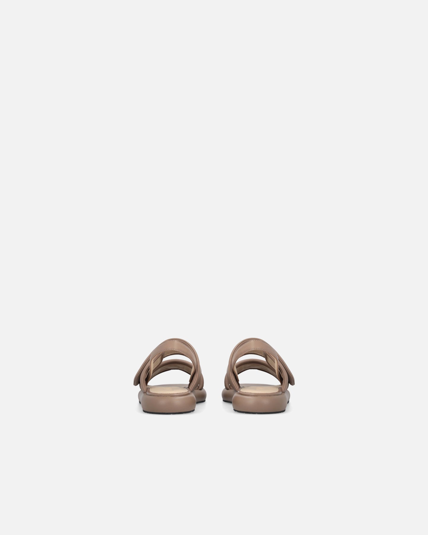 Padded nappa leather sandals with metallic details