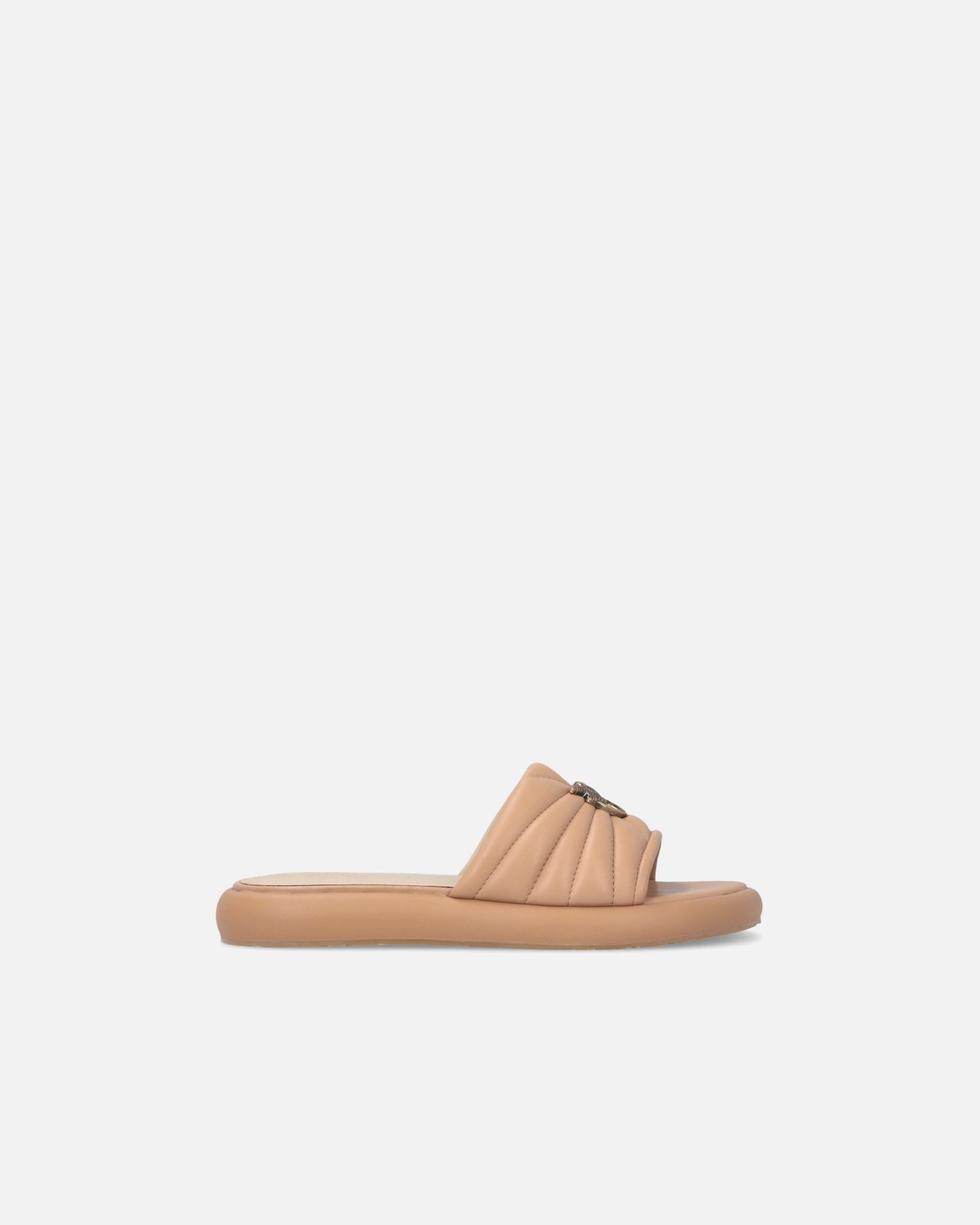 Perforated nappa leather slip-on sandals with Love Birds logo