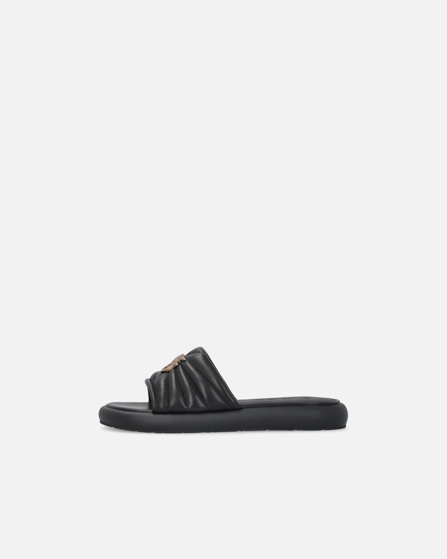 Perforated nappa leather slip-on sandals with Love Birds logo