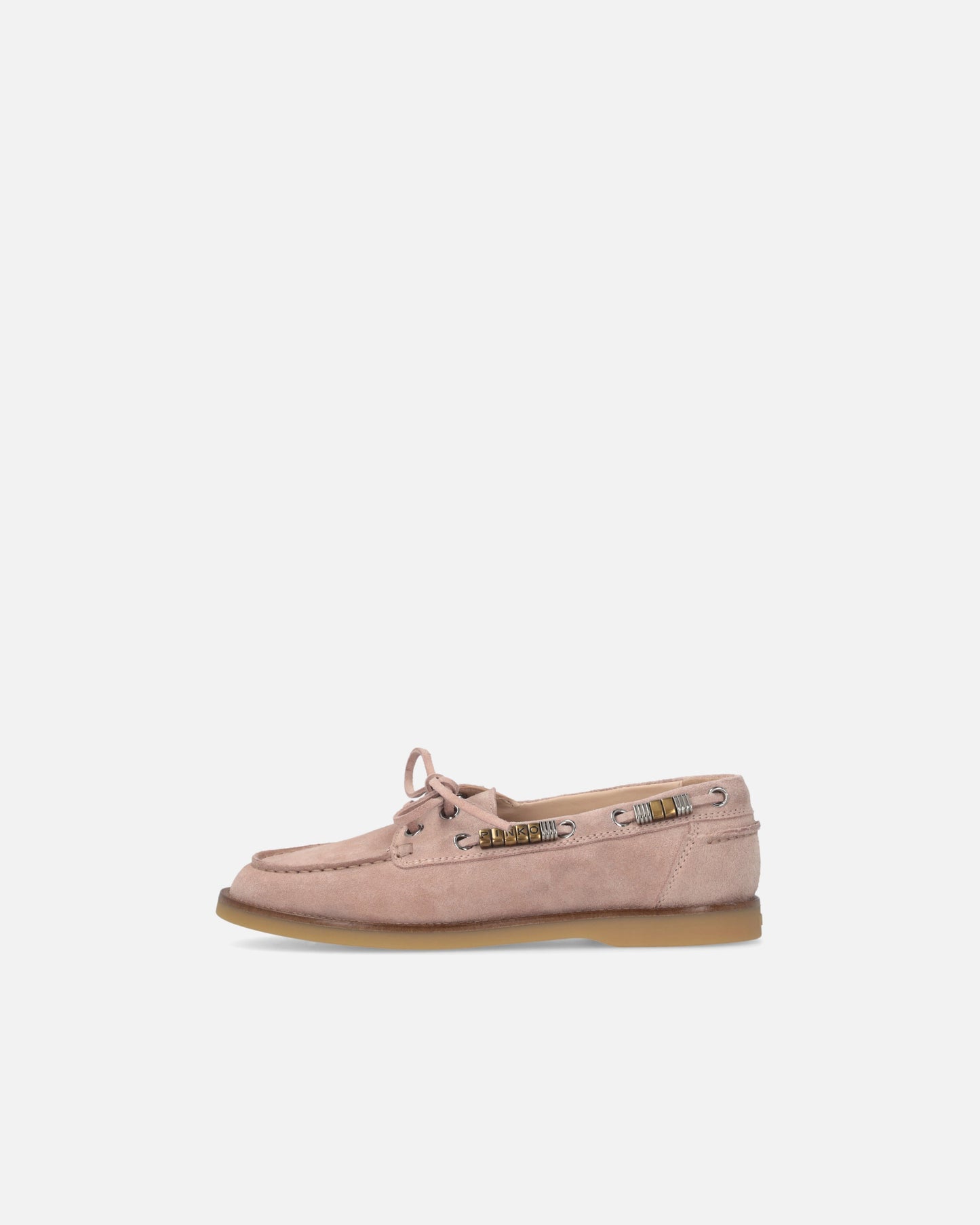 Suede moccasins with jewel details