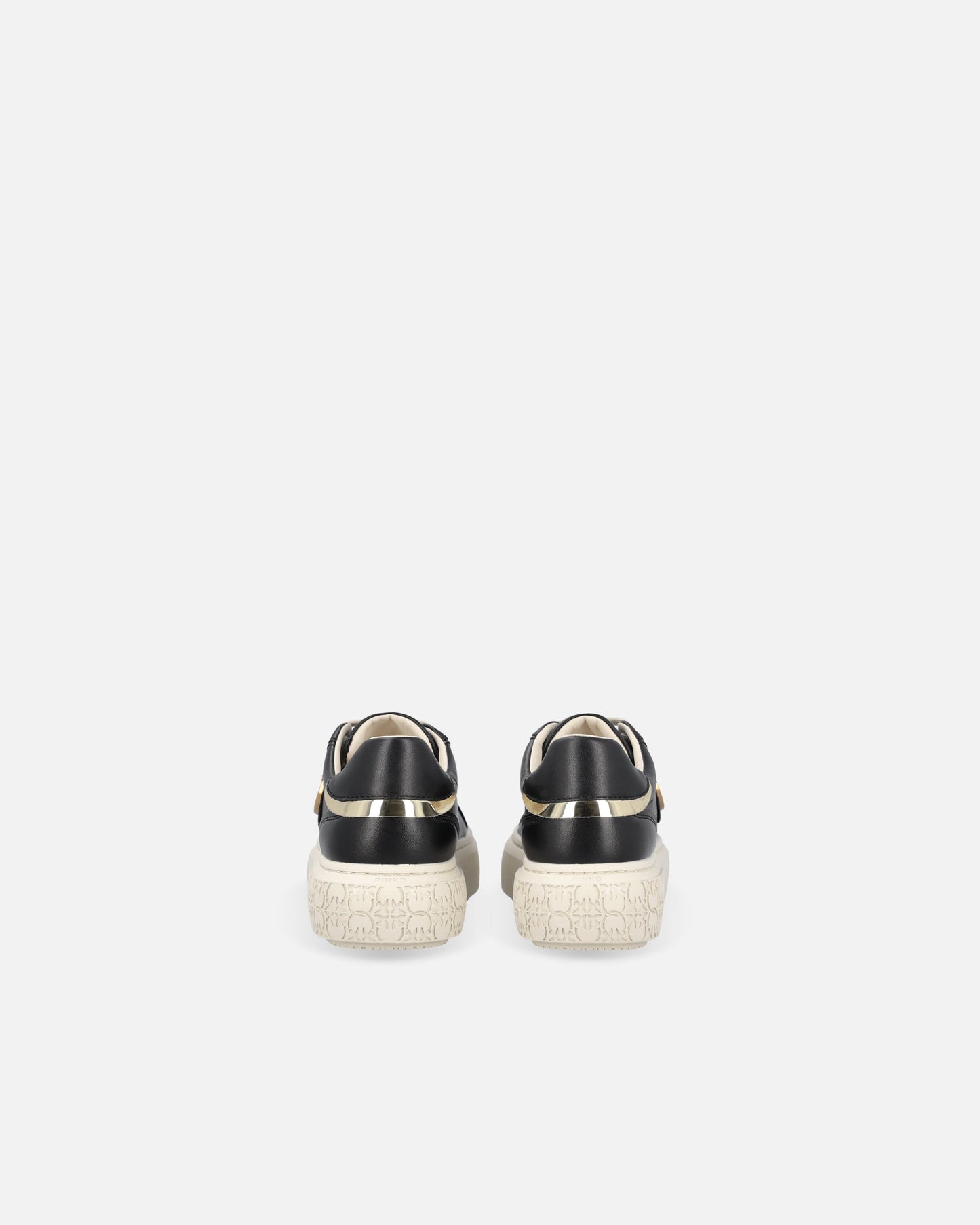 High-soled flatform sneakers with metal logo
