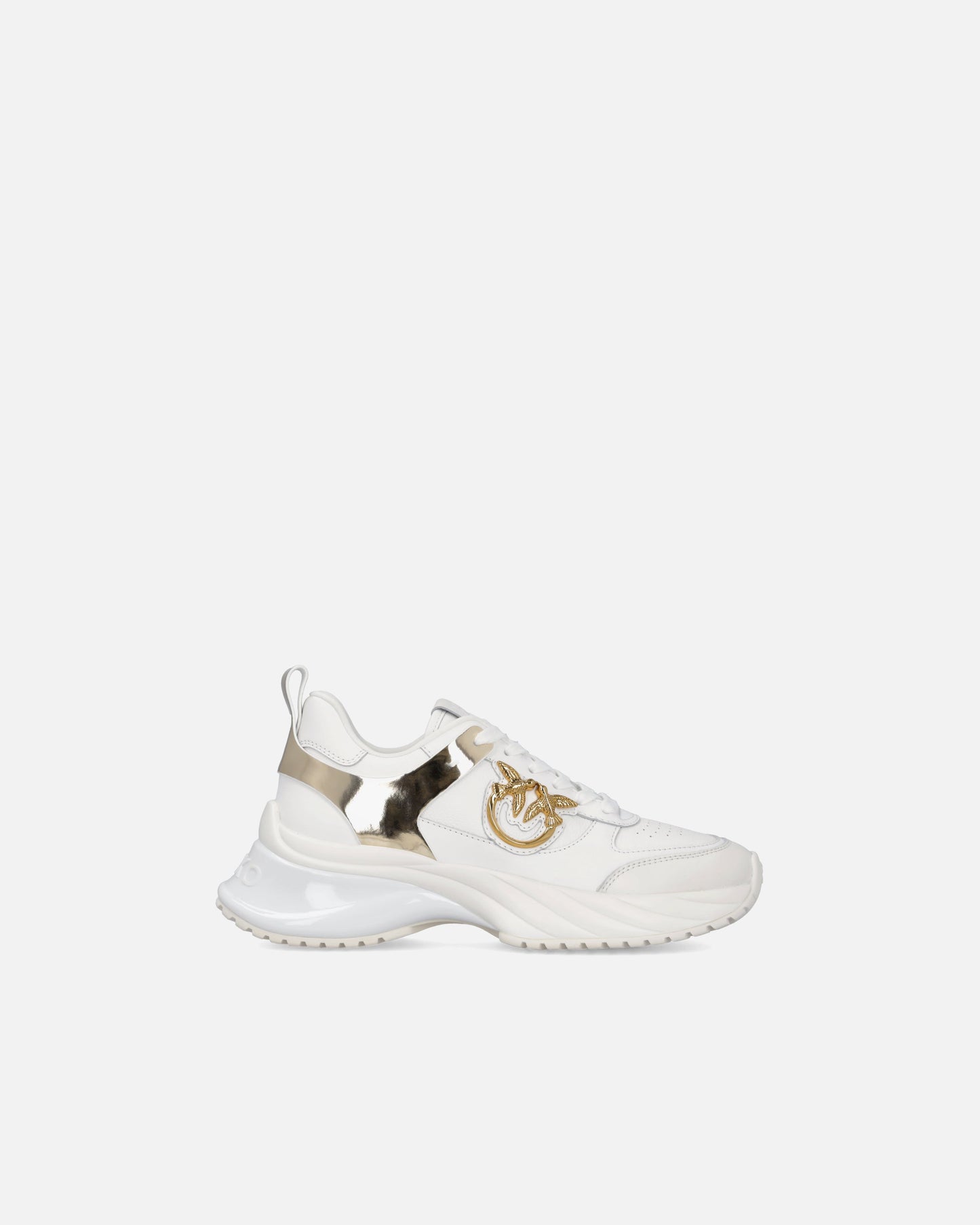 Ariel leather-effect sneakers with mirror detailing