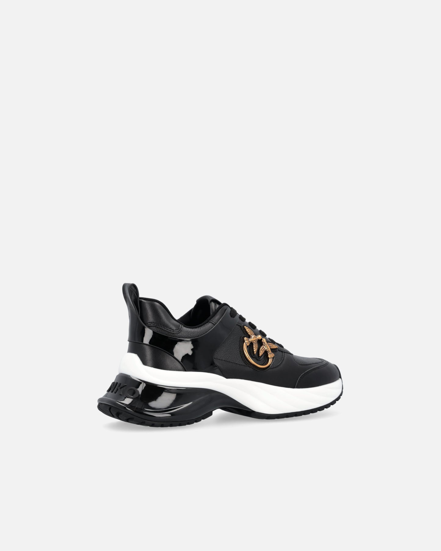 Ariel leather-effect sneakers with mirror detailing