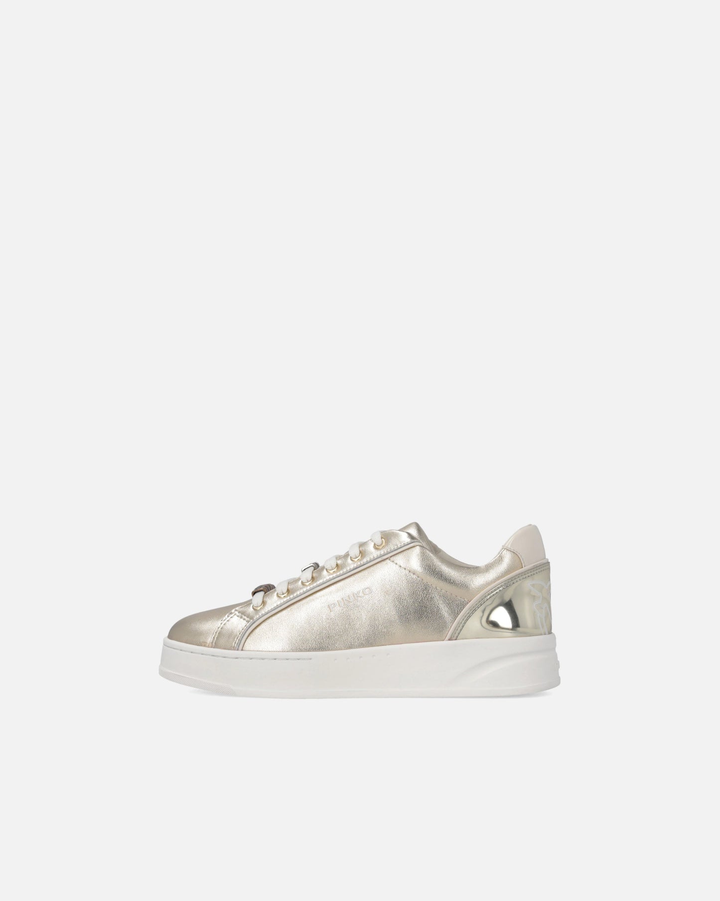 Laminated sneakers with logo