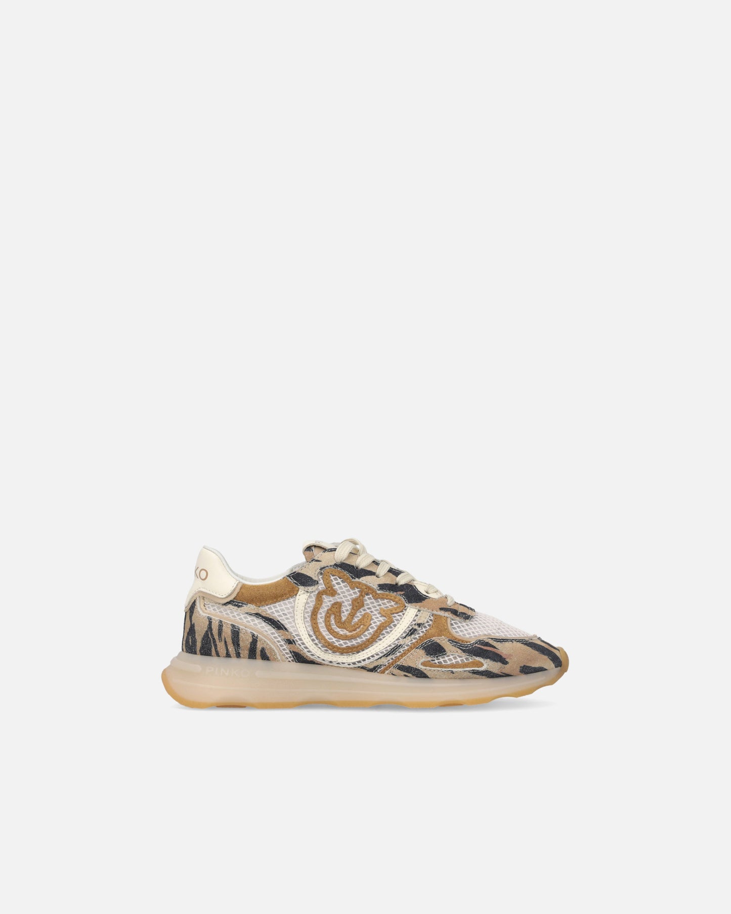 Sneakers with Love Birds logo and animal print