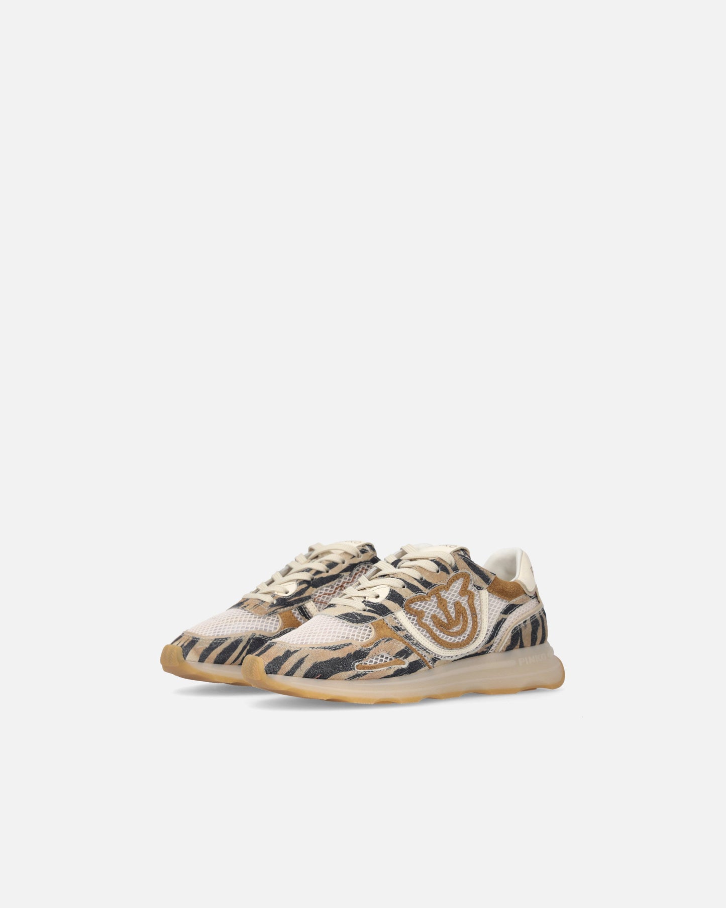 Sneakers with Love Birds logo and animal print