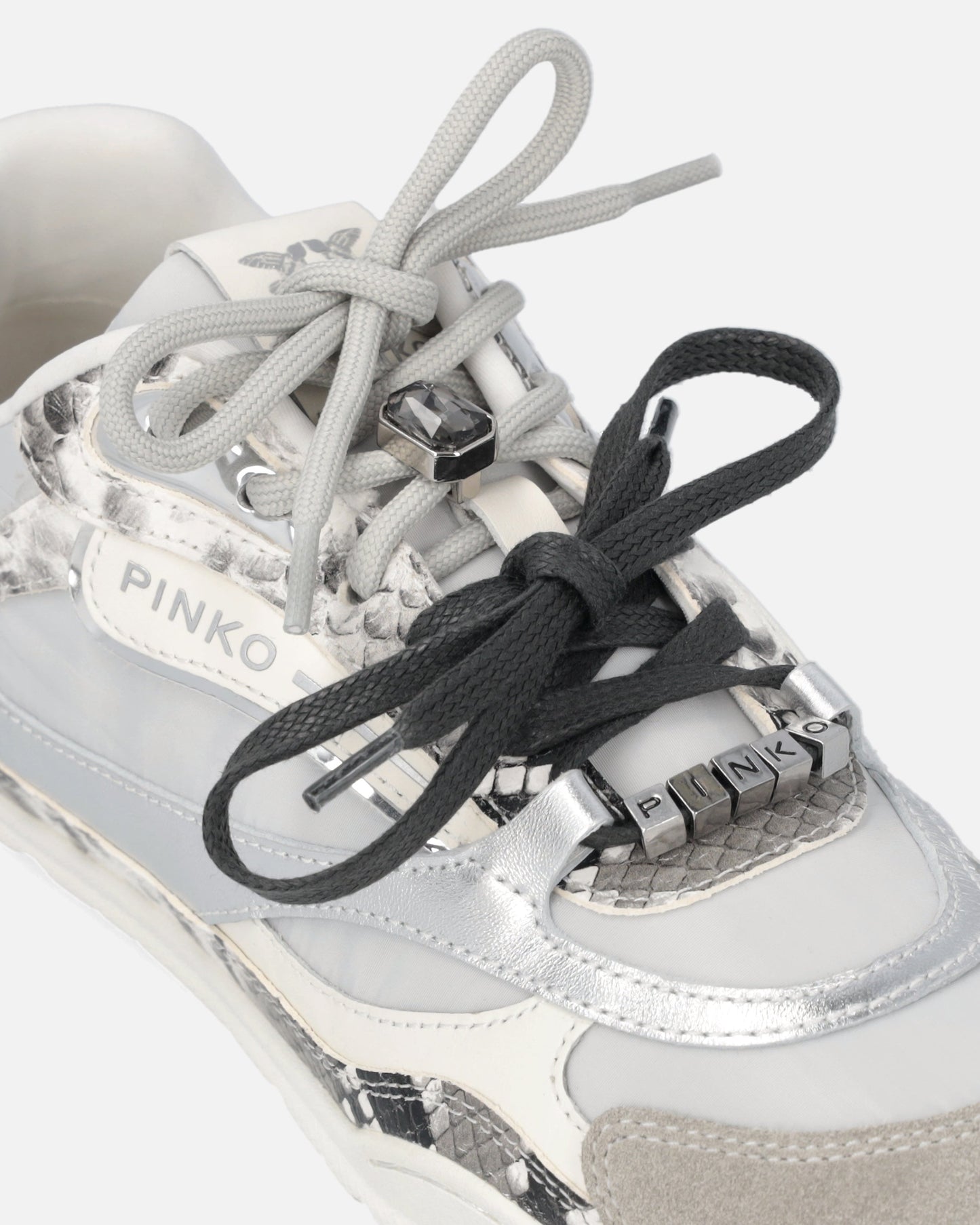 Python-print sneakers with double laces