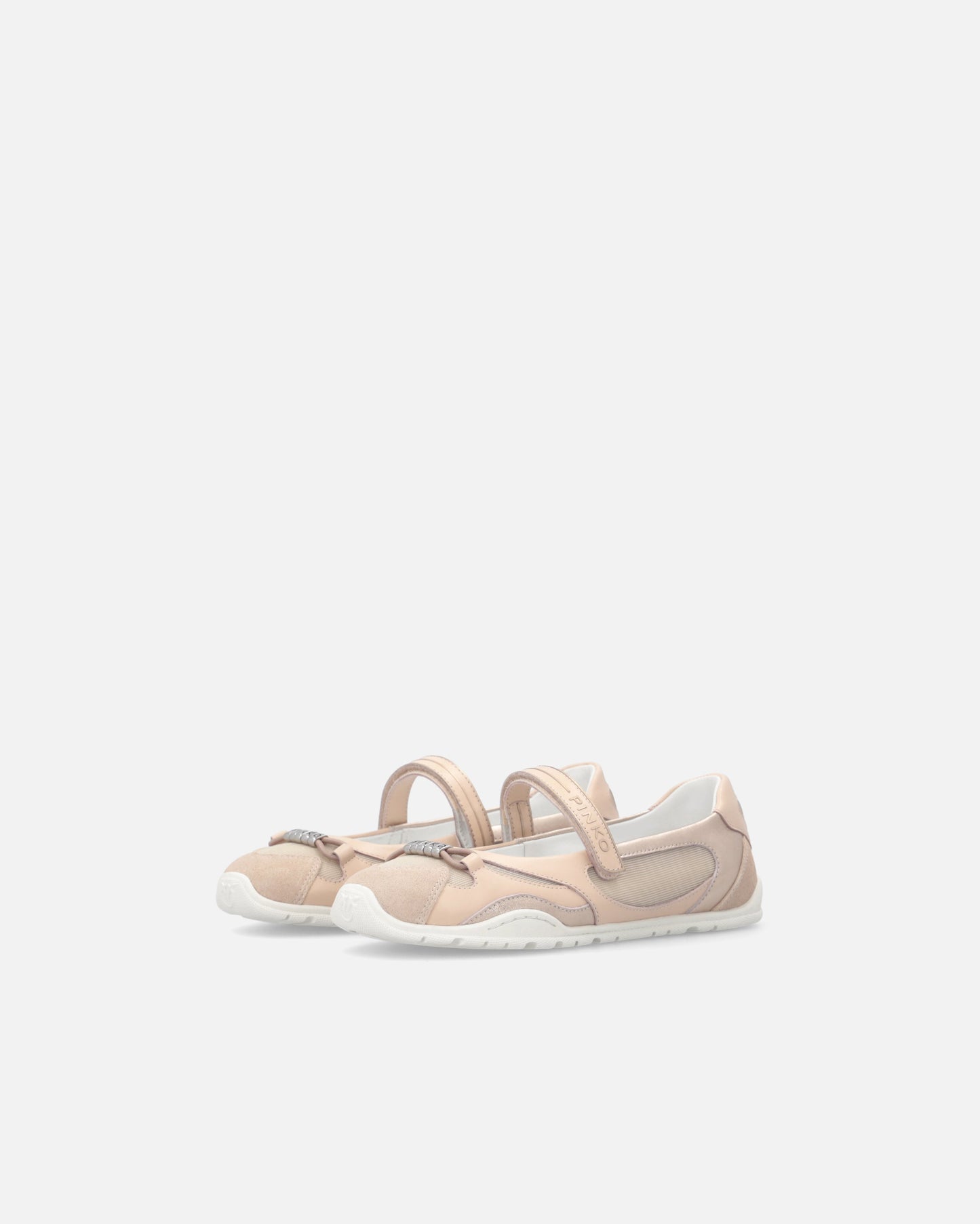Sporty ballet flats with inserts and logo lettering