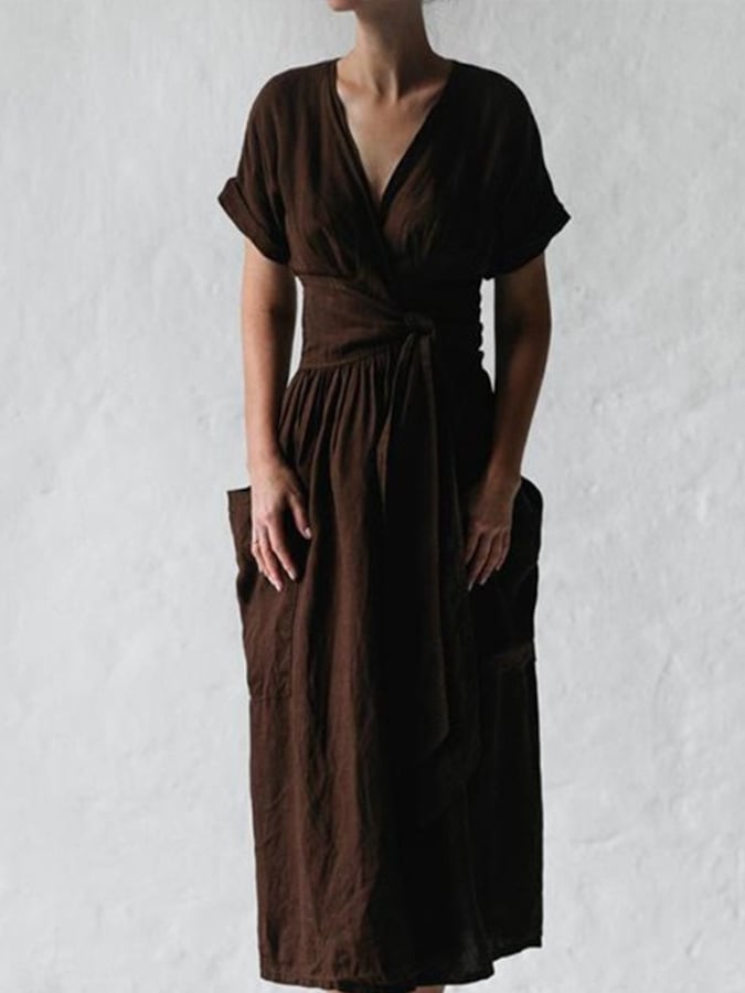 Leinenkleid mit Schnürung