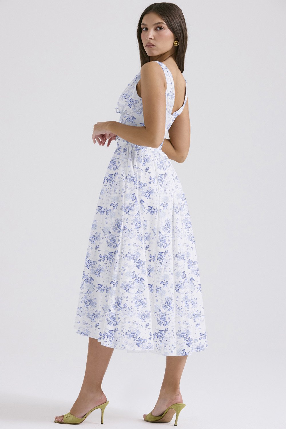 Elegantes V-Ausschnitt Schwingkleid mit Blumenmuster🌺Kaufe 2, versandkostenfrei