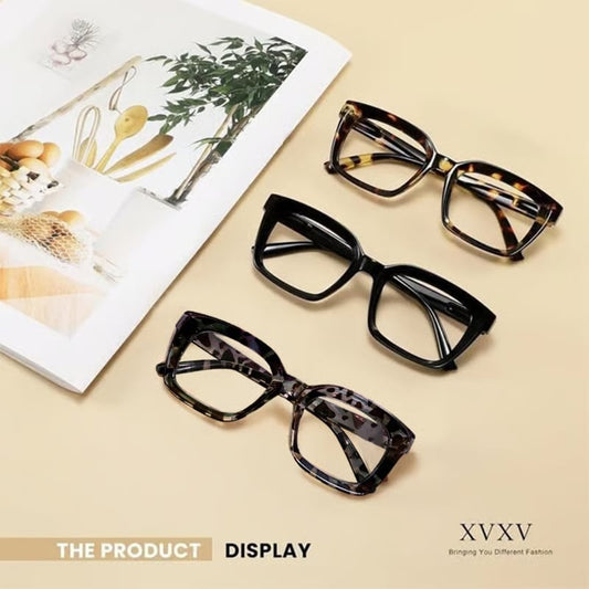 Tortoiseshell Reading Glasses-Blue Light Blocking Oversized Square Readers