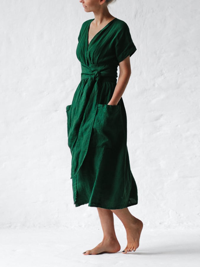 Leinenkleid mit Schnürung