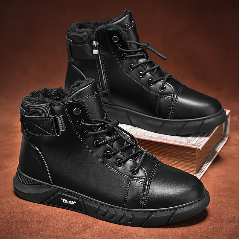 Men's Genuine Leather Boots | Casual & Versatile | Waterproof & Fleece-Lined
