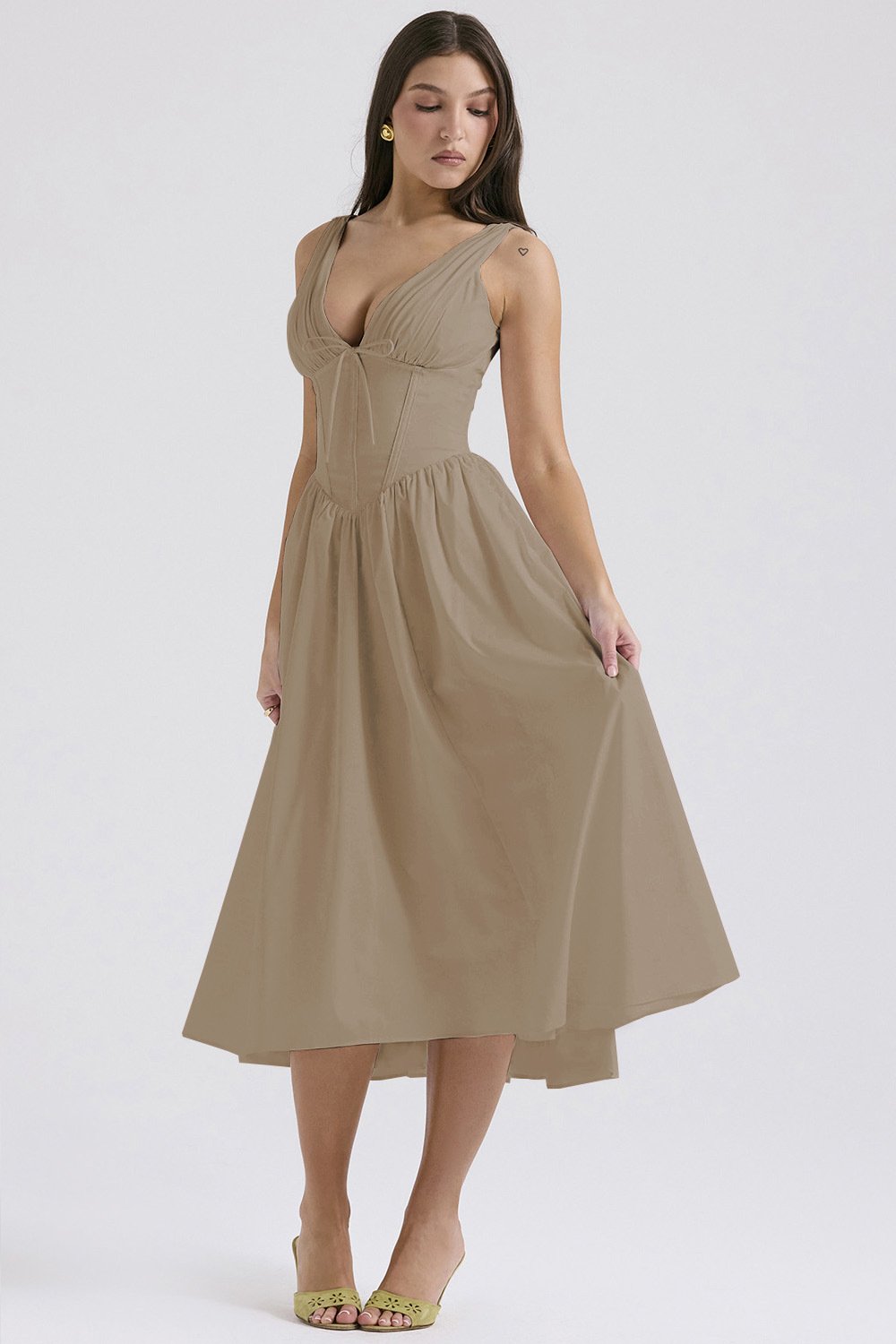 Elegantes V-Ausschnitt Schwingkleid mit Blumenmuster🌺Kaufe 2, versandkostenfrei